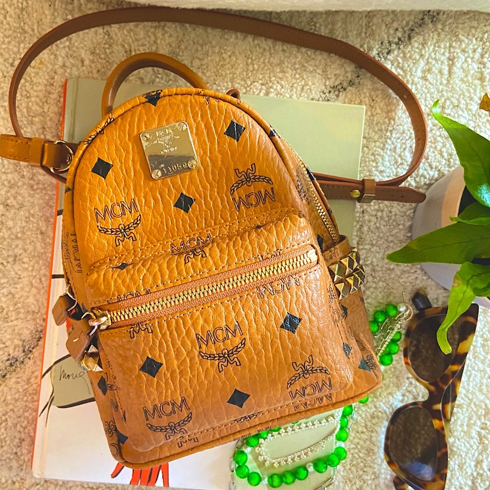 MCM MINI STUDDED BACKPACK 🎒 💯 authentic